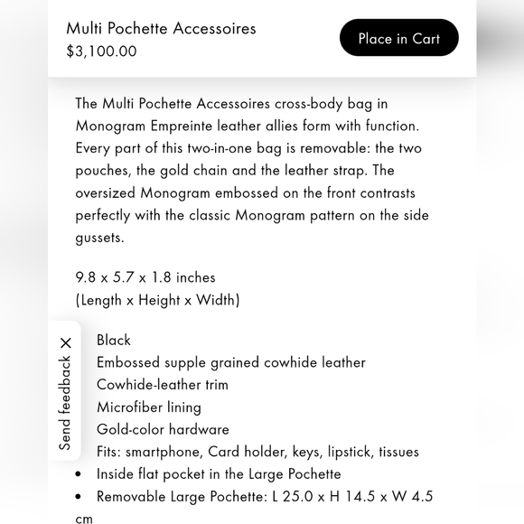 Louis Vuitton Multi Pochette black Monogram Empreinte Noir Large - Picture 13 of 16